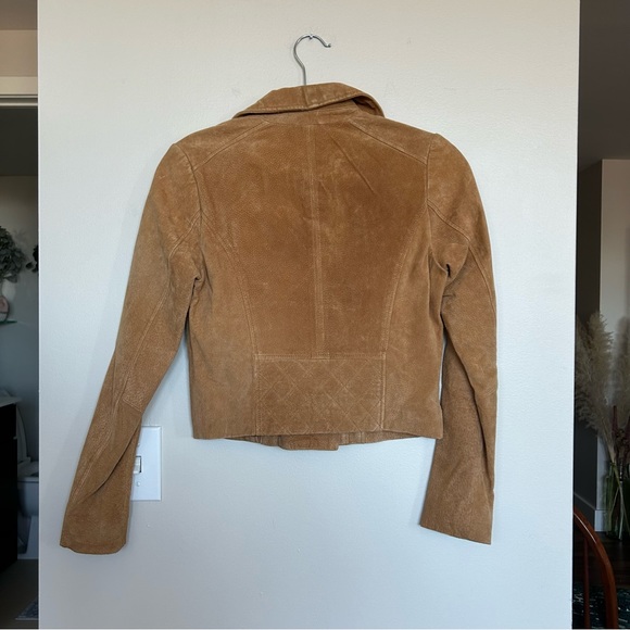 Tan Faux Suede Jacket with Gold Detail - Picture 5 of 7
